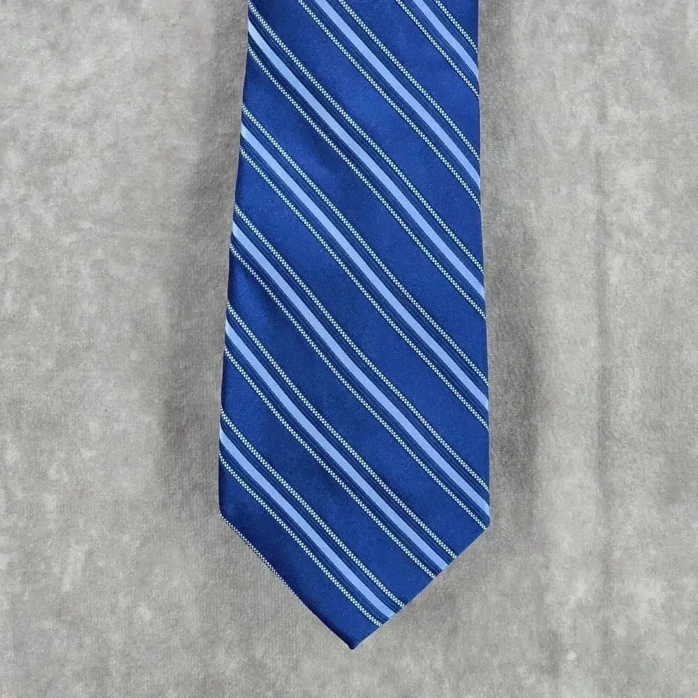 Arrow Blue‎ Gray Silver Stripe 100% Silk Men's Neck Tie NWOT
